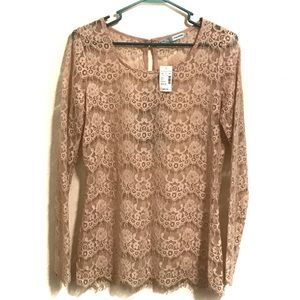 Maurices cream lace top size med new with tags